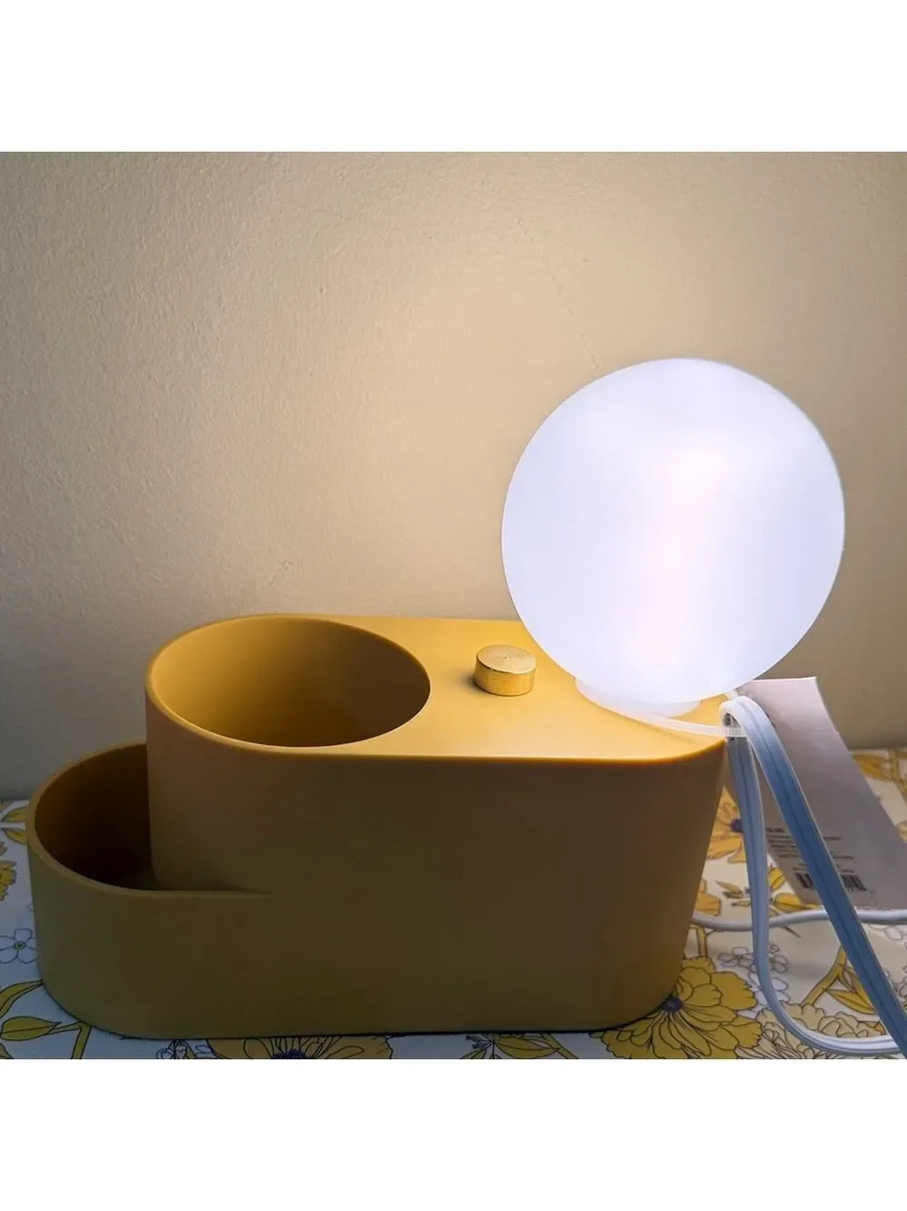 Modern Touch Mustard Yellow Organizer Lamp with Two Storage